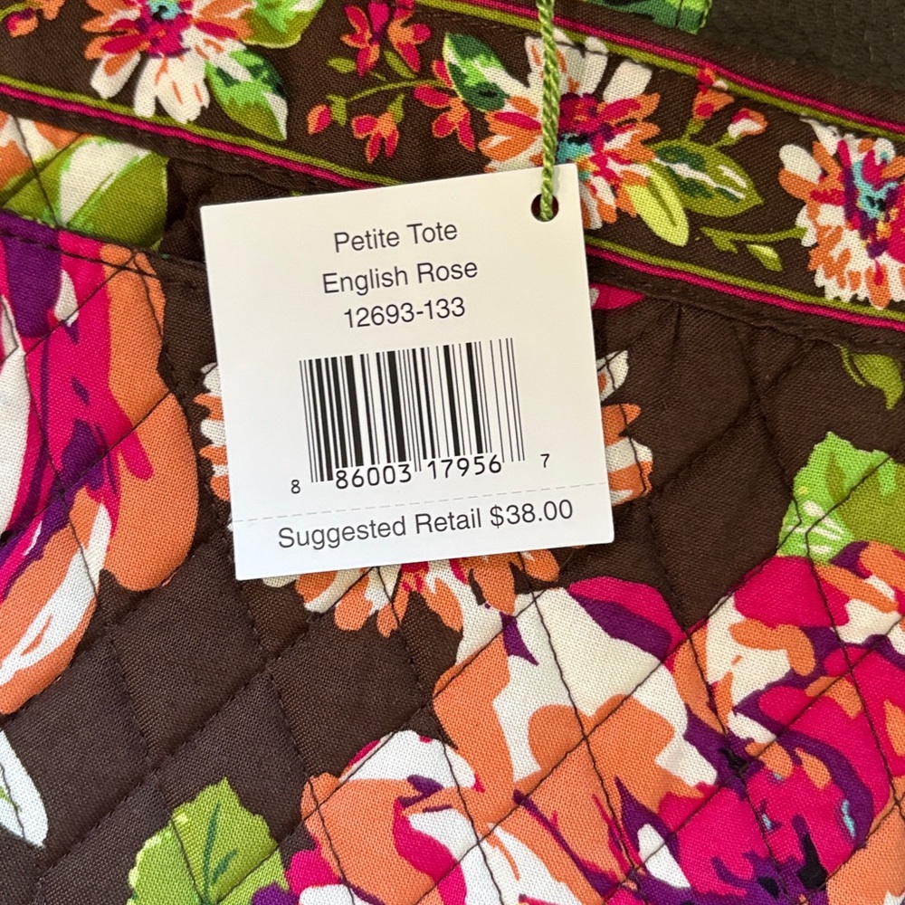 Vera Bradley petite tote in English rose - Picture 4 of 6